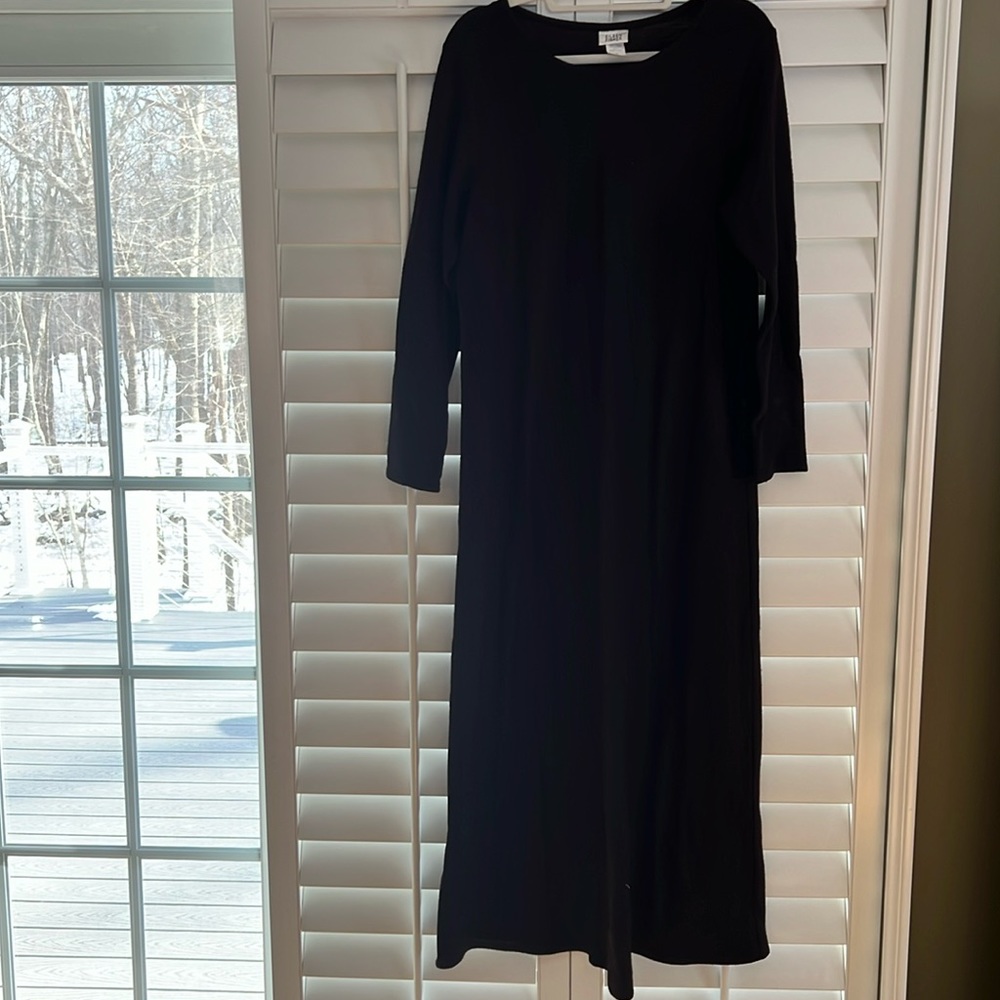 Eileen Fisher 100% Wool Plum colored long dress